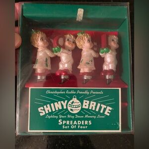 Vintage Shiny Brite by Christopher Radko NOEL Spreaders Set/4